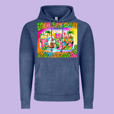 Summer Coffee Cups Vintage Hoodie Designed By Zillion Design Studio