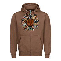 Chestnut cowhide leopard aztec sunflower Zipper Hoodie - Artiststas