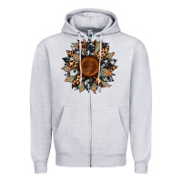 Cowhide Leopard Aztec Sunflower Zipper Hoodie | Teevron