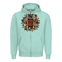 Seafoam cowhide leopard aztec sunflower Zipper Hoodie - Artiststas
