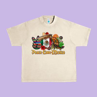 Peace Love Mexico Urban Heavy Tee Designed By Cts Tumbler Store