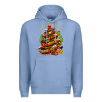 Colony Blue Christmas Feliz Navidad Sombrero Tree Premium Hoodie - BundleAndBundleShop