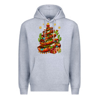 Heather Grey Christmas Feliz Navidad Sombrero Tree Premium Hoodie - BundleAndBundleShop