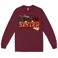 Burgundy baseball sister Long Sleeve Tee - JahusDesignShop