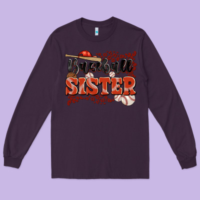 Baseball Sister Long Sleeve Tee Designed By Jahusdesignshop