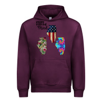 Mauve Wine Im in a Fishing State of Mind Illinois Urban Hoodie - Bettercallsaul