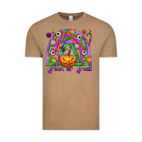 Vintage Coffee Trick or Treat Halloween Rainbow Vintage Tee - texasbilliewilder