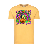 Vintage Mustard Trick or Treat Halloween Rainbow Vintage Tee - texasbilliewilder