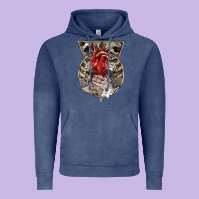 Vintage Hoodie Flower Skeleton