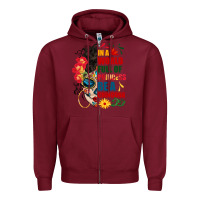 Burgundy in a world full of princess be a chingona Zipper Hoodie - BundleAndBundleShop