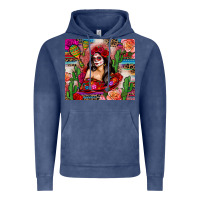 Vintage Denim mexico girl serape Vintage Hoodie - Zillion Design Studio