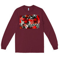 Burgundy western red cowhide winter background Long Sleeve Tee - AdoDesignShop