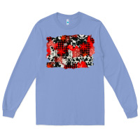 Colony Blue western red cowhide winter background Long Sleeve Tee - AdoDesignShop