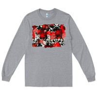Heather Grey western red cowhide winter background Long Sleeve Tee - AdoDesignShop
