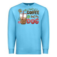 Ocean Blue all i need is coffee and my dog Premium Sweatshirt - MaliasSmallBusiness