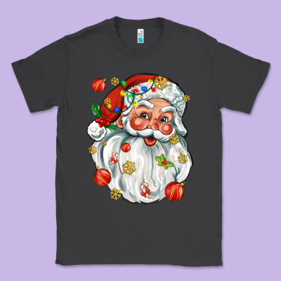 Santa With Little Christmas Classic Tee Designed By Adodesignshop