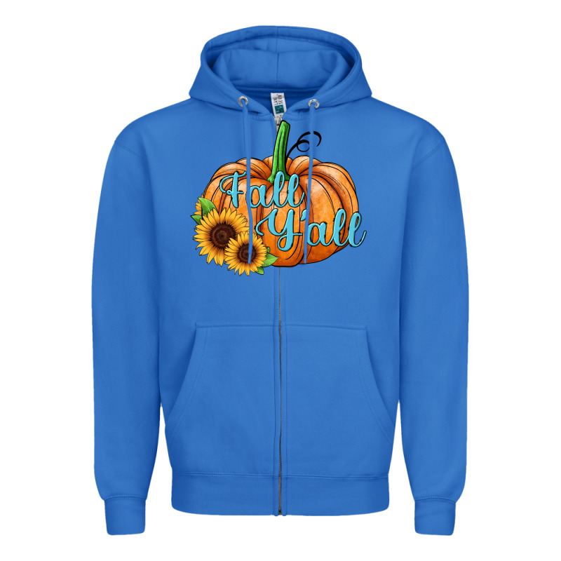 Fall Y'all Pumpkin Zipper Hoodie by JahusDesignShop | Teevron