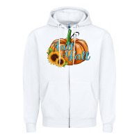 White fall y'all pumpkin Zipper Hoodie - JahusDesignShop