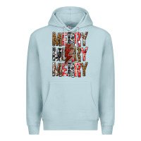 Blue Mist Merry Merry Merry Christmas Lightning Bolt Premium Hoodie - BundleAndBundleShop