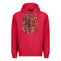 Cardinal Merry Merry Merry Christmas Lightning Bolt Premium Hoodie - BundleAndBundleShop