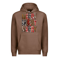 Chestnut Merry Merry Merry Christmas Lightning Bolt Premium Hoodie - BundleAndBundleShop
