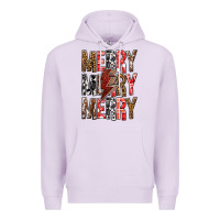Lilac Merry Merry Merry Christmas Lightning Bolt Premium Hoodie - BundleAndBundleShop