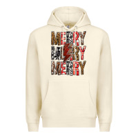 Sandshell Merry Merry Merry Christmas Lightning Bolt Premium Hoodie - BundleAndBundleShop