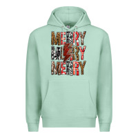 Seafoam Merry Merry Merry Christmas Lightning Bolt Premium Hoodie - BundleAndBundleShop