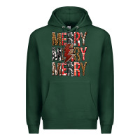 Sports Green Merry Merry Merry Christmas Lightning Bolt Premium Hoodie - BundleAndBundleShop