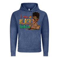 Vintage Denim i am black history afro black woman juneteenth Vintage Hoodie - texasbilliewilder