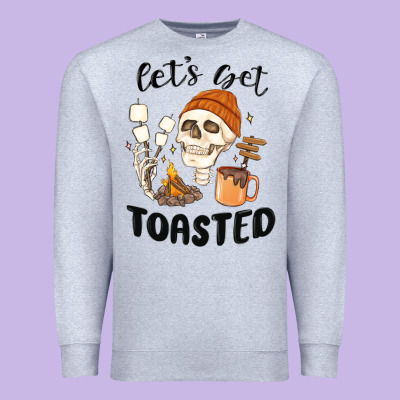 Let's Get Toasted Camping Premium Sweatshirt Designed By Maliassmallbusiness