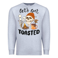 Heather Grey let's get toasted camping Premium Sweatshirt - MaliasSmallBusiness