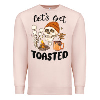 Pale Pink let's get toasted camping Premium Sweatshirt - MaliasSmallBusiness