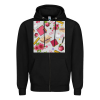 Black back to school  seamless pattern Zipper Hoodie - BundleAndBundleShop