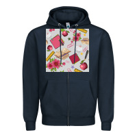 Navy back to school  seamless pattern Zipper Hoodie - BundleAndBundleShop
