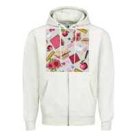 Oatmeal Heather back to school  seamless pattern Zipper Hoodie - BundleAndBundleShop