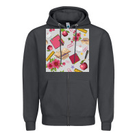 Smoke back to school  seamless pattern Zipper Hoodie - BundleAndBundleShop