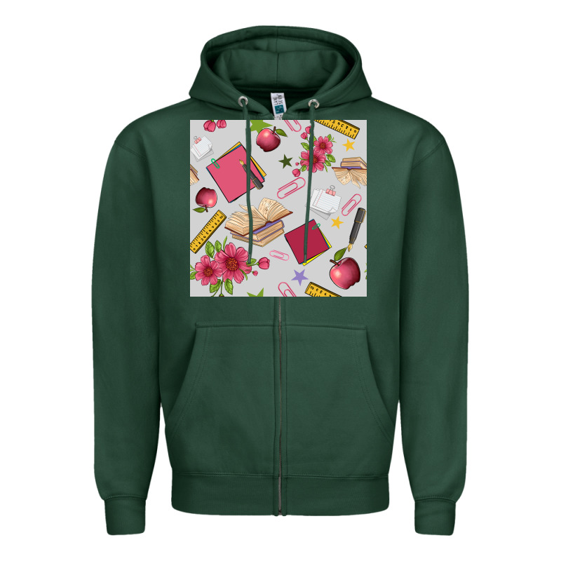 Back To School  Seamless Pattern Zipper Hoodie by BundleAndBundleShop | Teevron
