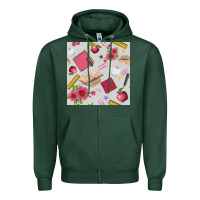 Sports Green back to school  seamless pattern Zipper Hoodie - BundleAndBundleShop