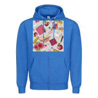 True Royal back to school  seamless pattern Zipper Hoodie - BundleAndBundleShop