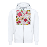 White back to school  seamless pattern Zipper Hoodie - BundleAndBundleShop