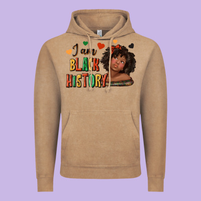 Vintage Hoodie i am black history afro girl