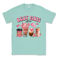 Seafoam best mom ever floral coffee cups Classic Tee - JahusDesignShop