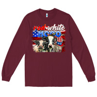 Burgundy red white moo Long Sleeve Tee - AdoDesignShop