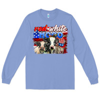 Colony Blue red white moo Long Sleeve Tee - AdoDesignShop