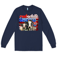Navy red white moo Long Sleeve Tee - AdoDesignShop