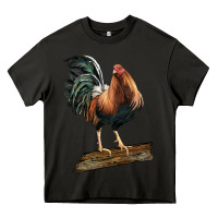 Asphalt american game rooster standing Heavy Core Tee - LillyAllenDesigns