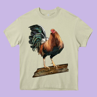 American Game Rooster Standing Heavy Core Tee Designed By Lillyallendesigns