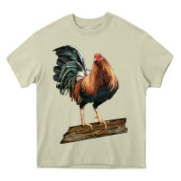 Mossy american game rooster standing Heavy Core Tee - LillyAllenDesigns