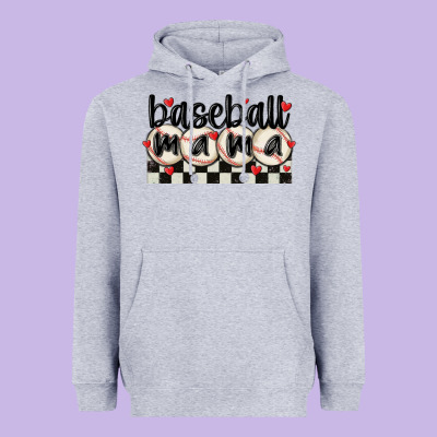 Baseball Mama Heavyweight Hoodie Designed By Maliassmallbusiness